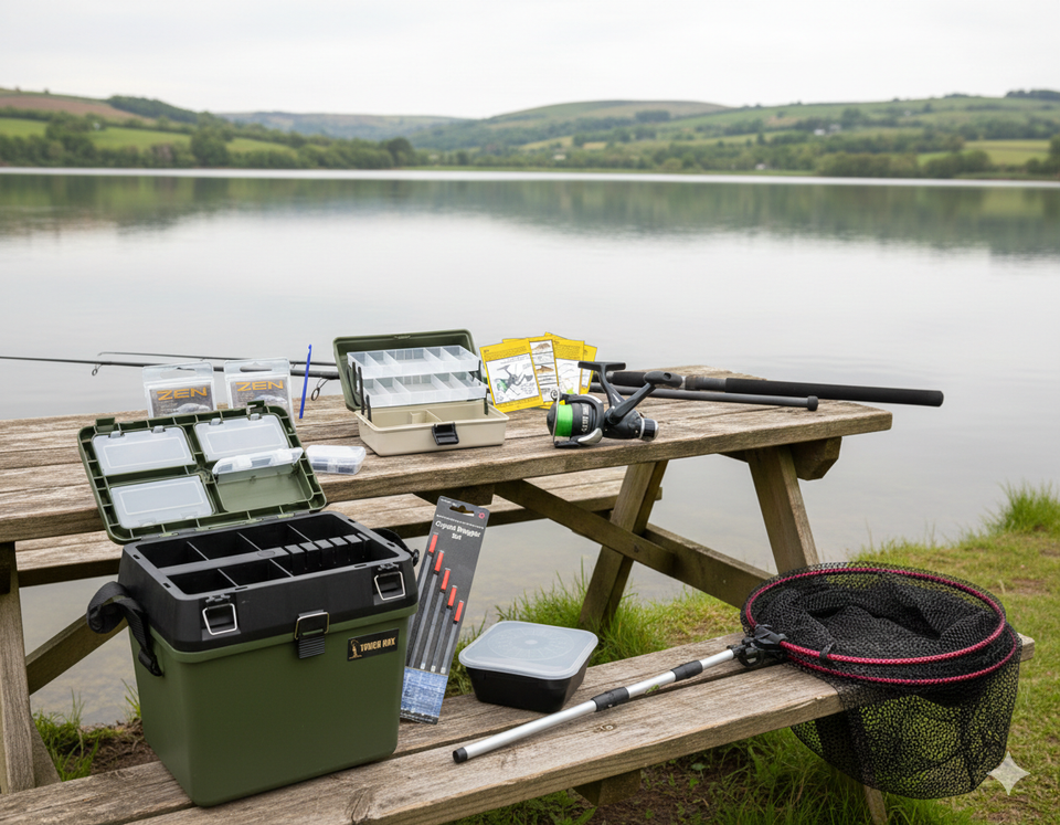 Beginners Starter Coarse Fishing Kit Set - 10ft Carbon Rod, Reel Seat ...