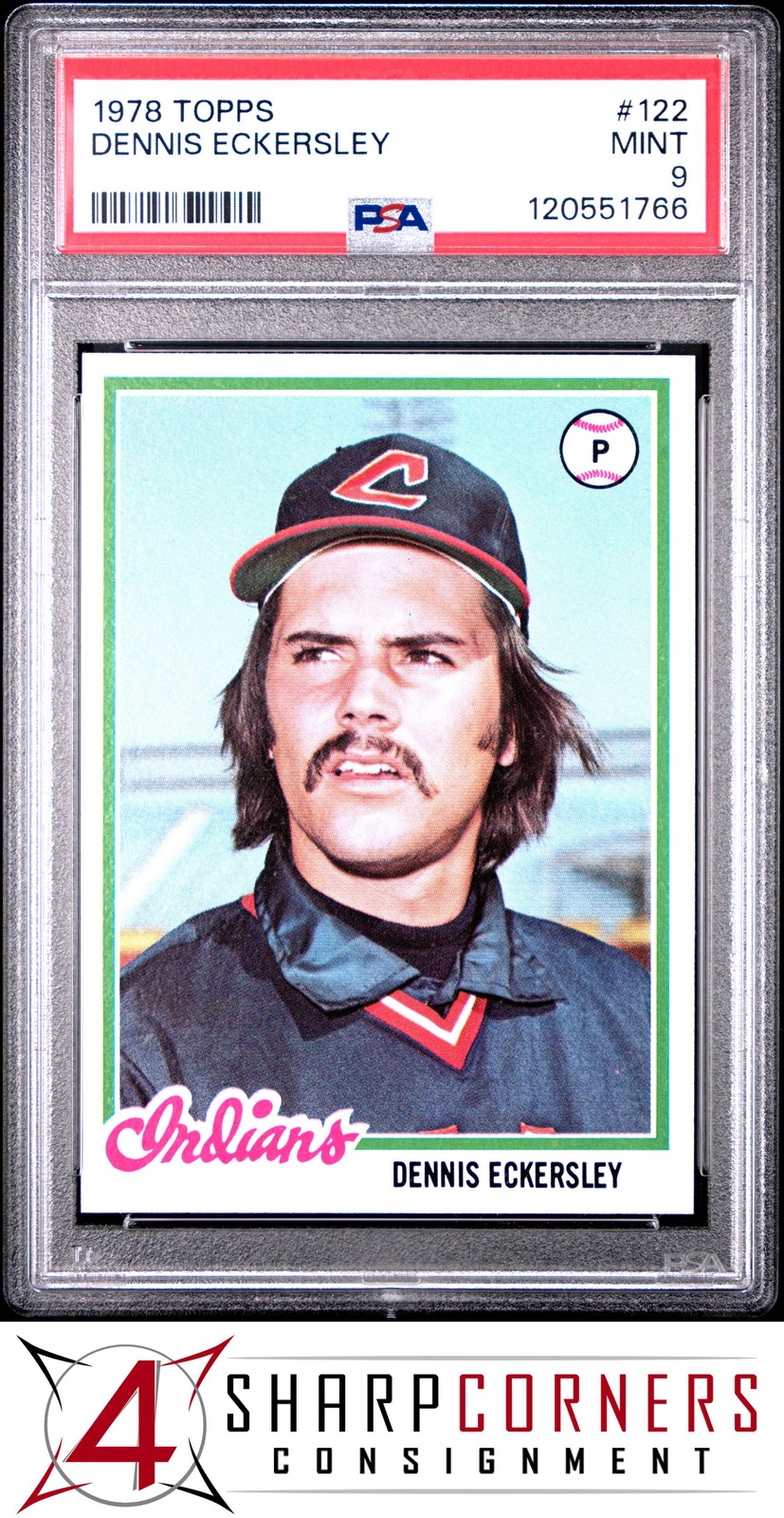1978 TOPPS #122 DENNIS ECKERSLEY INDIANS HOF PSA 9