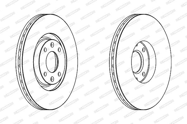 2X Ferodo Bremsscheibe Vorderachse U.A. FüR CitroËN, Ds, Opel, Peugeot, Vauxhall-image
