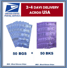 50 Ketone &  50 Glucose Test Strips Compatible with Precision Xtra USA shipper