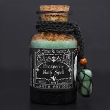 Ancient Witch Bath Spell Potion & Aventurine Crystal Amulet -