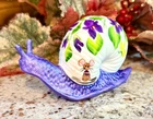 EXC...#11/26 Fenton**VIOLETS IN SNOW" W/MOUSE SNAIL  FIGURINE**R. Worstell 2025