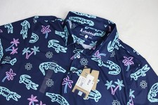 Mens L Large Chubbies The Neon Glades Performance Golf Polo Shirt Stretch NEW