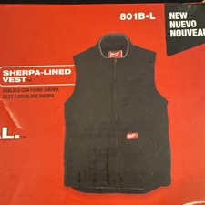 Milwaukee Heavy Duty Sherpa Lined Vest Black Large New In Box 801B-L