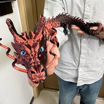 35.4''Giant Poseable 3D Printed Chinese Dragon Collectible  Fantasy Flexible