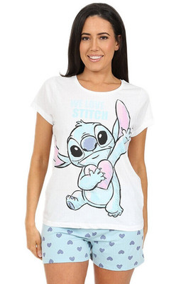 Disney Lilo and Stitch We Love Stitch kurzer Damen Schlafanzug
