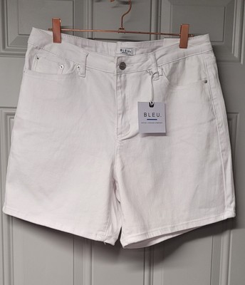 BLEU Denim + Desing Company  White Denim Short Sz 14 Women's High Rise 