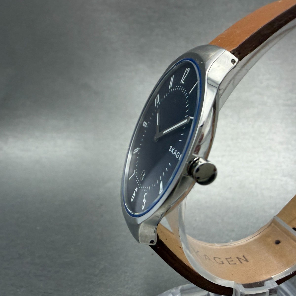 Skagen Grenen Watch Men 38mm Blue Dial Silver Tone Round SKW6457 