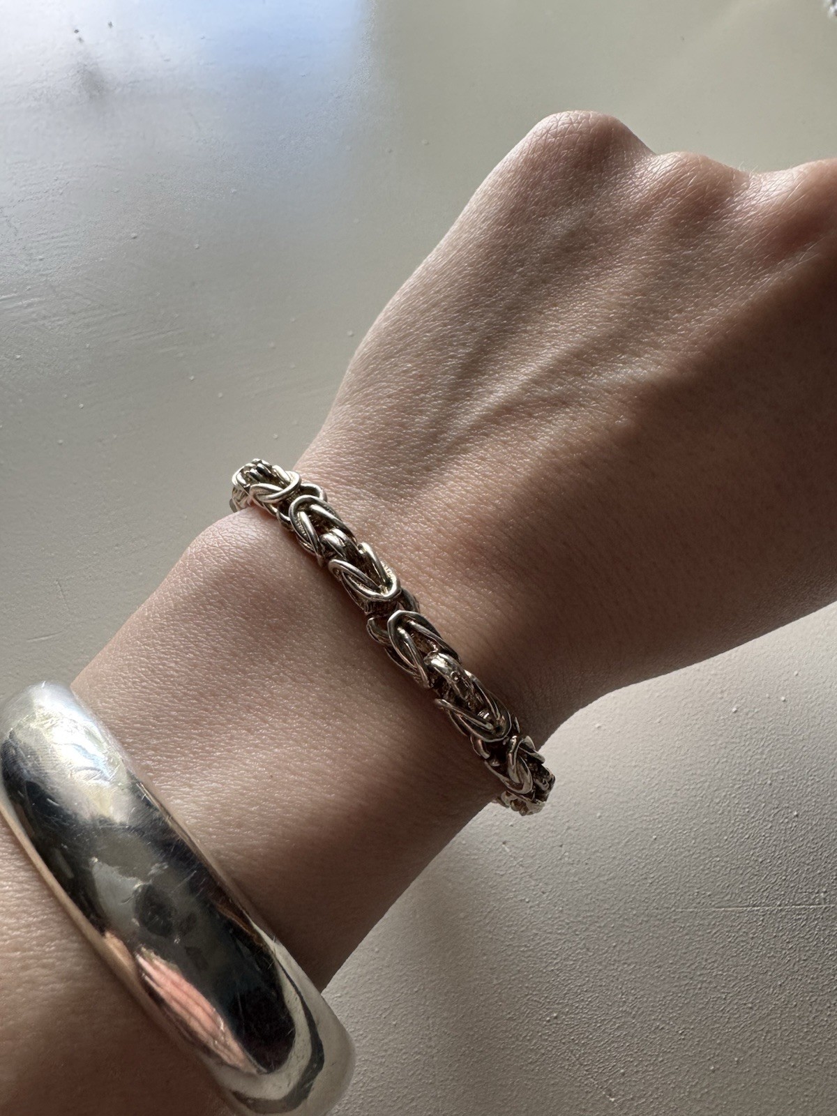 Sterling Silver Bracelet 6.5” 16.9g 5.5mm Byzantine Chain