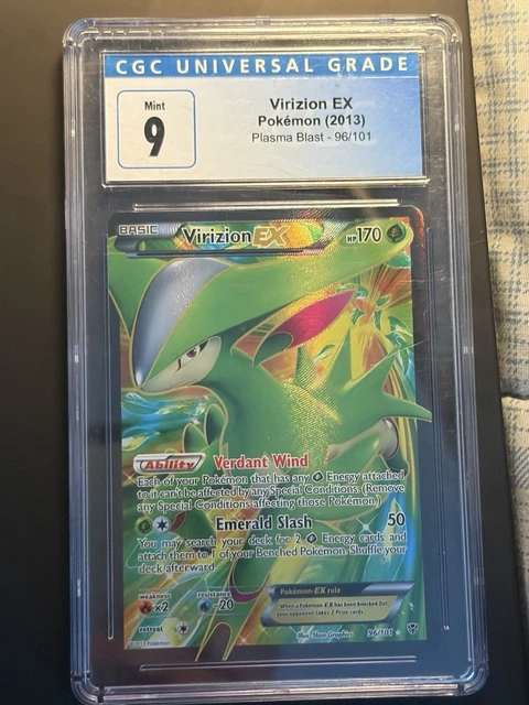 Pokémon TCG Virizion-EX Plasma Blast Holo Card Full Art Ultra Rare 96/101 CGC 9