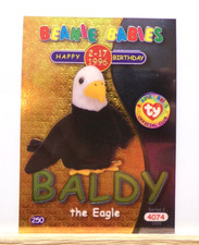 TY Beanie Babies BBOC Card - Series 2 Birthday (GREEN) Baldy the Eagle