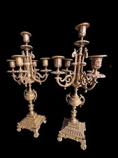 Paire de Chandelier, Candélabre, 4 branches en bronze