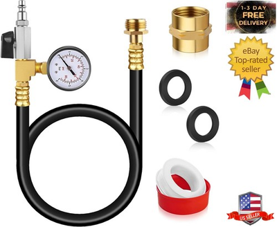 #ad #ad RV Winterizing Kit 59#x27;#x27; Winterize Blowout Adapter with Integrated Pressure G $43.99