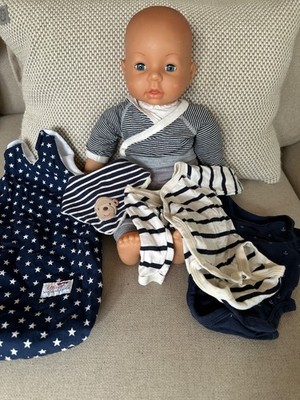 Bayer Design Babypuppe Junge 44cm + Petit Bateau Bodies u.a.