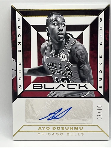 Ayo Dosunmu - 2023-24 Panini Black Smoke Show Autograph Auto Gold /10 #SSS-AD