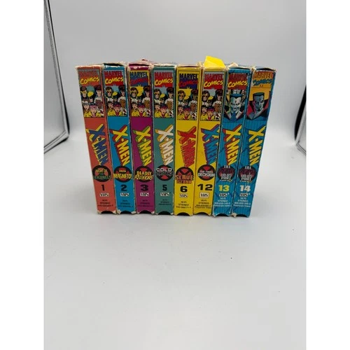 Vintage X-Men Animated Series VHS Lot of 8 Marvel Comics 90s Cartoon Tapes