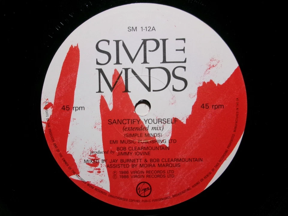 SIMPLE MINDS SANCTIFY YOURSELF VIRGIN SM 1-12 80'S POP - Image 2 of 3