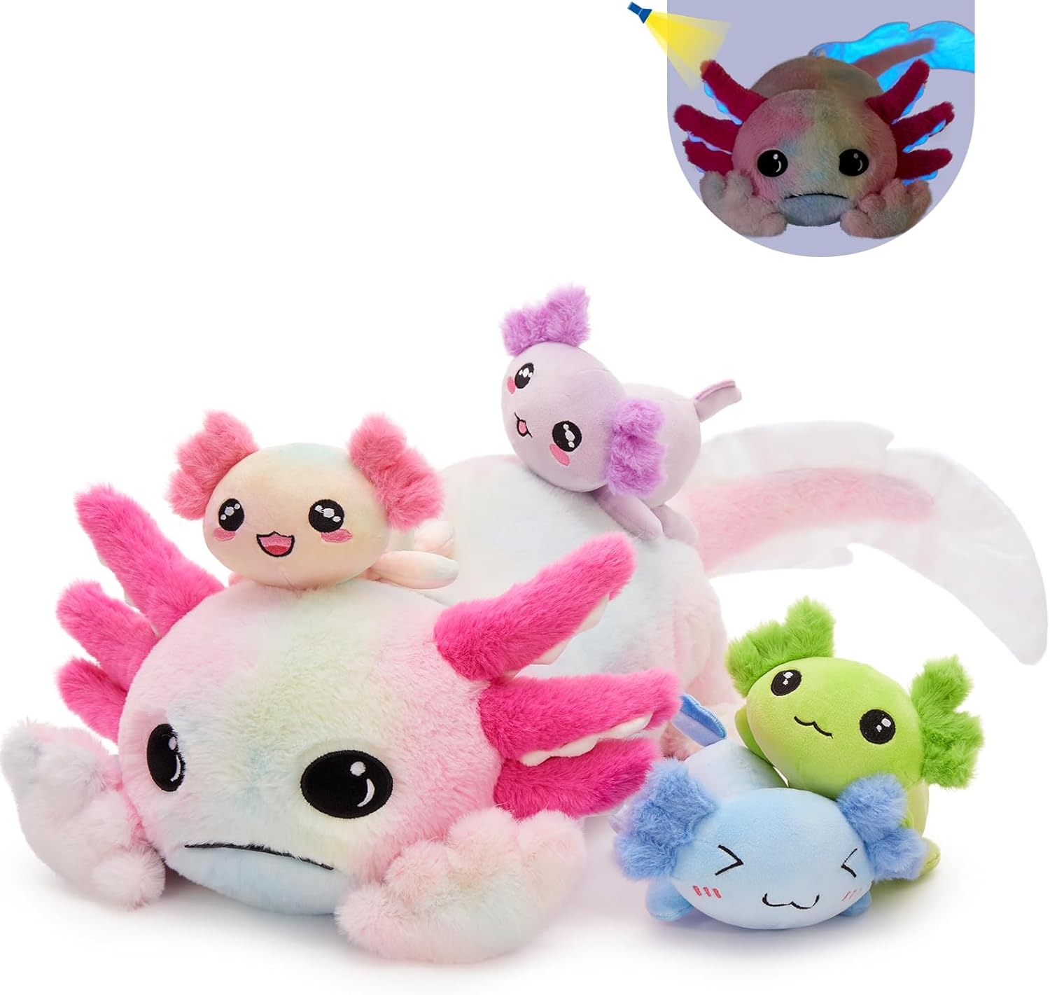 Axolotl Stuffed Animal Glow in the Dark for Kids,31.5