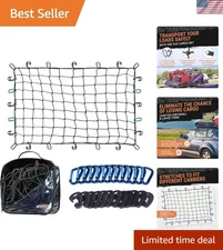 Versatile Cargo Net for Trucks & Trailers - 3 x 4 Feet with Blue Clips
