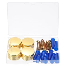 4Pcs Mirror Clips, Mirror Mounting Hardware with Screws & Anchors, Gold
