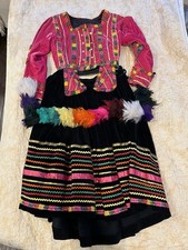 Traditional Cuzco Peru Women's Huayno Dancing Outfit Costume Handmade Pom Poms