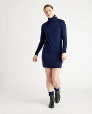 Quince Black Cashmere Turtleneck Long Sleeve Sweater Dress Size S