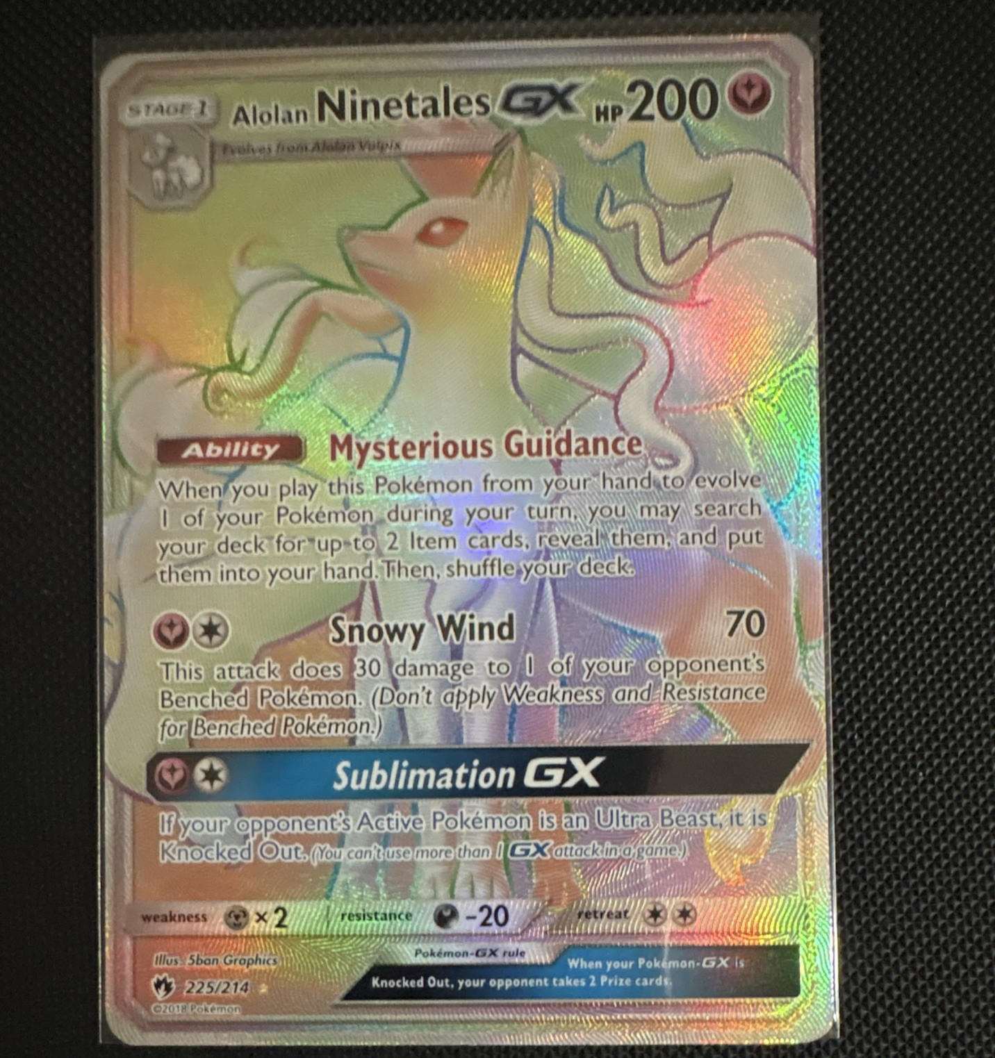 The Pokemon Company Pokemon TCG Alolan Ninetales GX 225/214 Secret Rare Holo