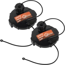(2-Pack, Black T1020-1 Waste Valve Cap with Bayonet Hook 3" 2-Pack, 