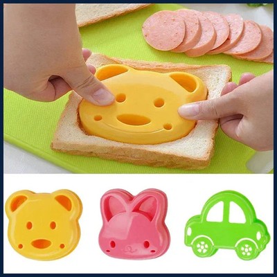 2pcs Sandwich Mould Bear Cat Rabbit Car Shaped Bread Mold Cake Biscuit Embossing