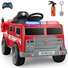 Ride On Fire Truck 12V Battery Powered Electric Vehicle Parent Remote ELEMARA