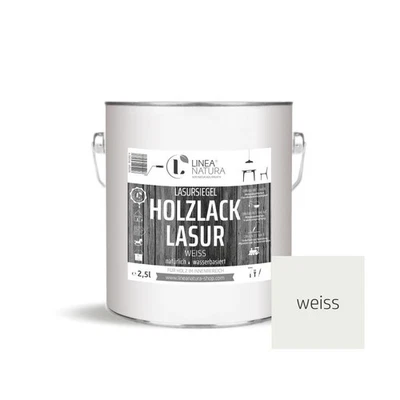 LINEA NATURA Holzlasur Weiß 2,5L Holz Lasur Möbel halbdeckend Innenbereich biologisch
