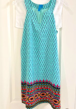 Buttons Dress Size Small Lined Geometric Pattern Vacation Travel Sleeveless