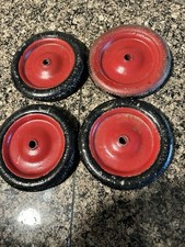 Four Vintage 1920s Keystone Toy Trucks Cast 4.5 Wheels Painted On Tires