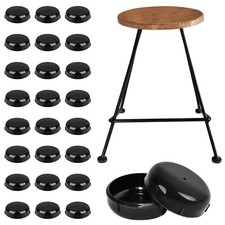 24 Pack 1.5 Inch Patio Chair Leg Caps Round Black
