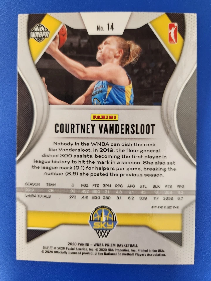 2020 Panini Prizm WNBA COURTNEY VANDERSLOOT RED WAVE PRIZM SP #14 - Image 2 of 2