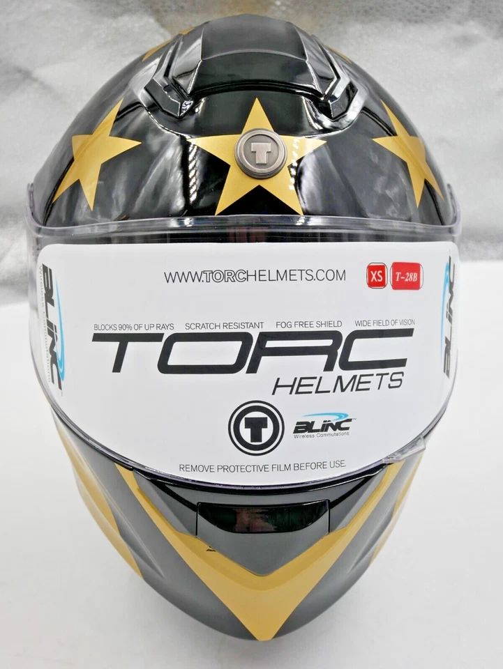 Casco de moto Torc T28B integrado Bluetooth estrella dorada talla XS - T28B05GDS21 Foto 3 de 4