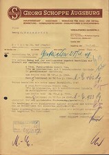 Augsburg, letter 1949, industrial supplies Georg Schoppe