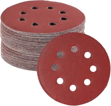 60X 5 inch Sanding Discs 800-2000 Grit Hook Loop 8-Hole Orbital Sander Paper Pad