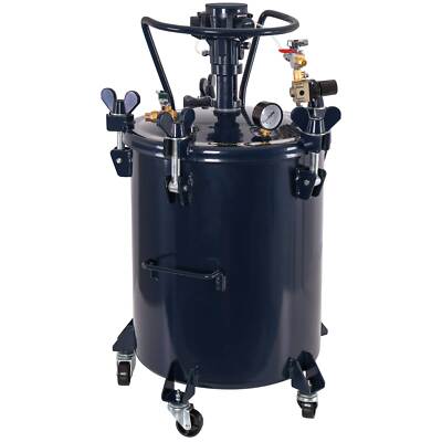 10 Gallon PRESSURE FEED PAINT POT TANK Spray Gun Sprayer Regulator Air Agitator