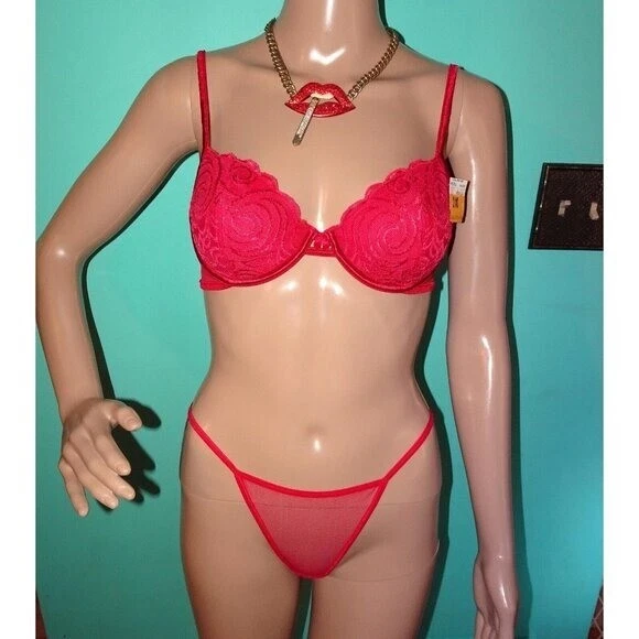 Sujetador push up vintage Vassarette rojo 34 C bordado red etiquetas originales Foto 2 de 4