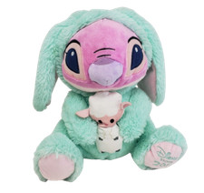 DISNEY STORE 2019 LILO STITCH PINK EASTER ANGEL BUNNY STUFFED ANIMAL PLUSH TOY