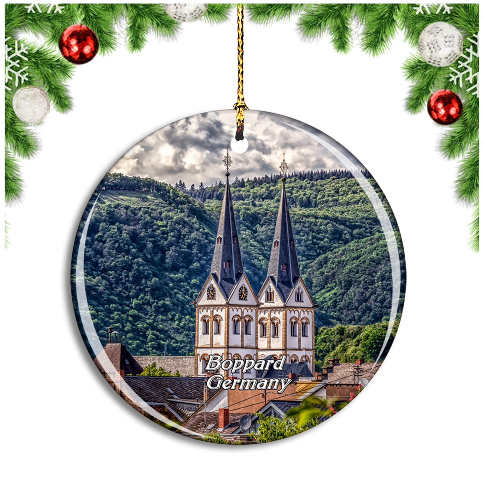 Boppard St. Severus Church Germany Christmas ornament city travel souvenir