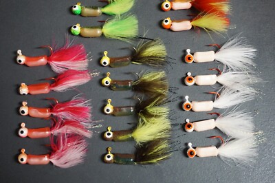 Megabass Buzzbait 25-Pack 1/16 Oz Fuzz-E-Grub Style Fishing Jigs  Lead  Head Crappie Lures, Mixed Colors, For Panfish & Bass Beetle Spin