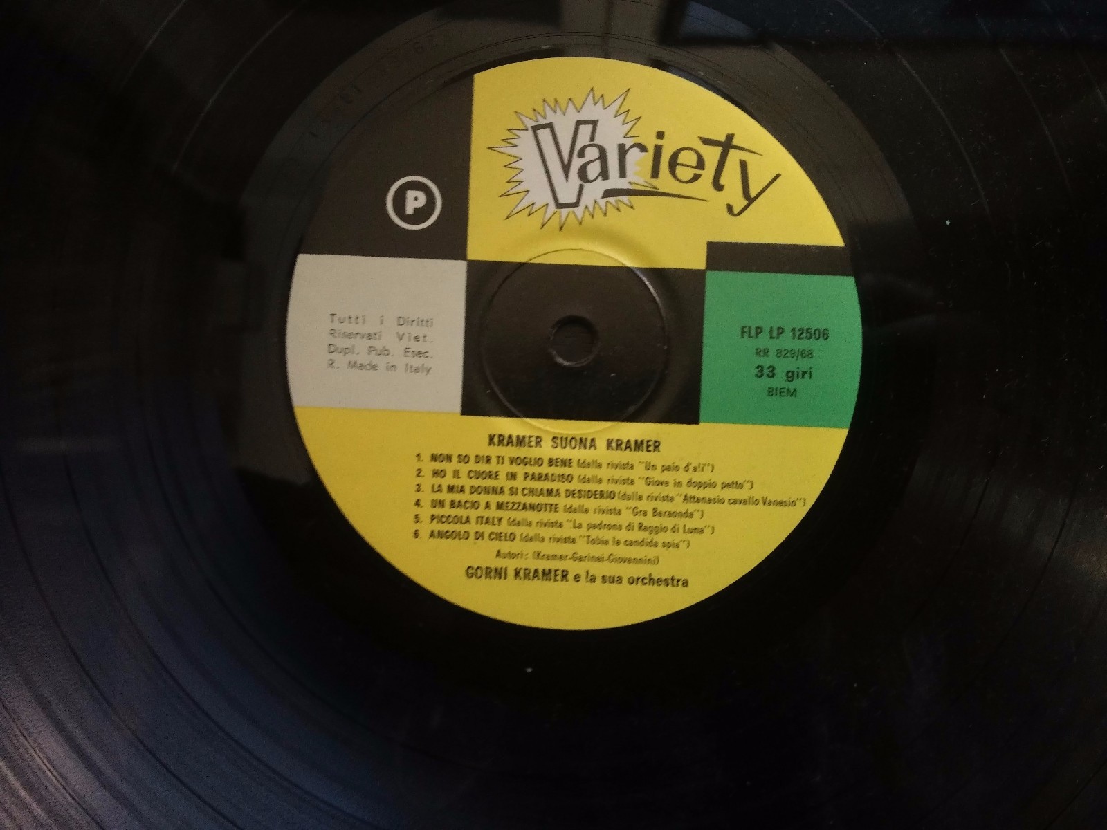 Gorni Kramer E La Sua Orchestra ‎ Kramer Suona Kramer Lp 1969 Variety