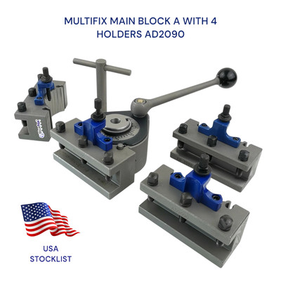 A1 Multifix 40 Position Tool Post & 4 PCS AD2090 Turning Tool Holder Multifix A