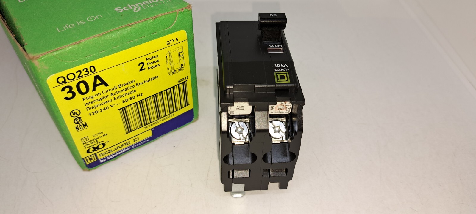 INTERRUPTOR TERMOMAGÉTICO 2 POLOS ENCHUFABLE 30 A SQUARE D QO230 INTERRUPTOR TERMOMAGÉTICO 2 POLOS ENCHUFABLE 30 A SQUARE D QO230