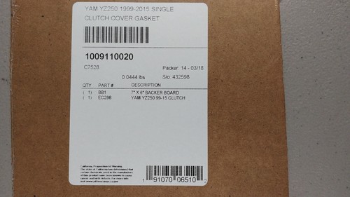 Cometic 1999-2015 Yamaha YZ250 Single Clutch Cover Gasket 1009110020 7804 B4 - Picture 2 of 2