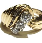 GIA certified 14k yellow gold 1.07ct SI1 G H diamond cluster ring 6.4g 7 — photo 2