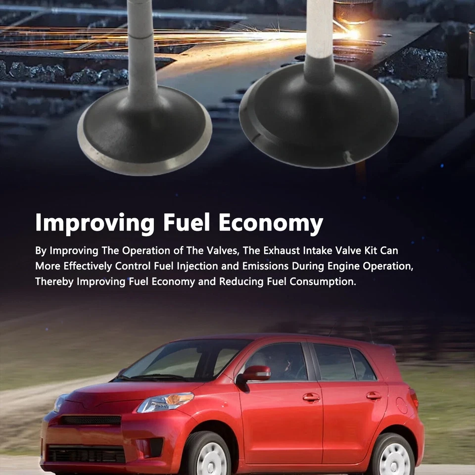 Válvulas de escape de admisión 16 piezas para Toyota RAV4 2001-2008 2002-2008 Toyota Solara Foto 4 de 4