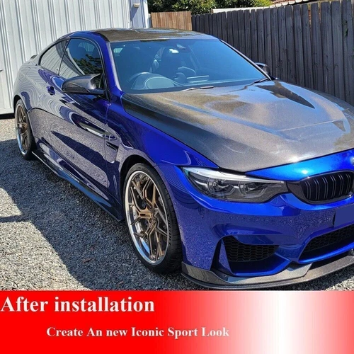 Carbon Fiber Side Skirts Extension Lip Spoiler for BMW F80 M3 F82 F83 M4 2014-19 - Foto 8 di 11
